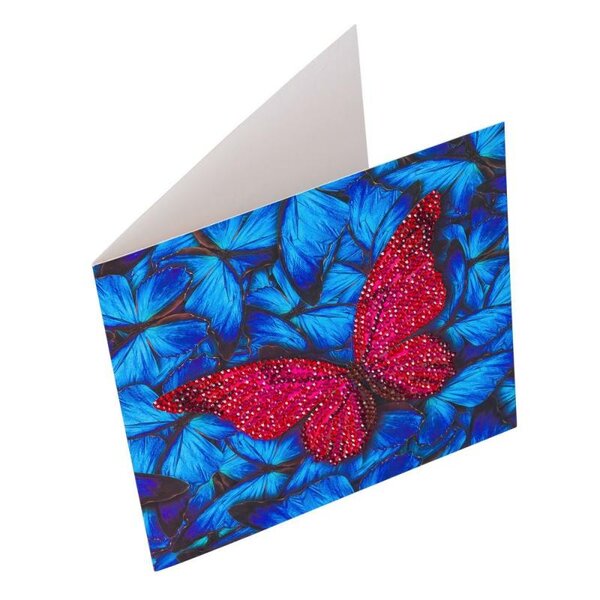 Kit carte broderie diamant 18x18cm papillon
