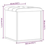 vidaXL Banc de rangement chêne artisanal 42x42x45 cm bois d'ingénierie