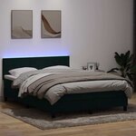 vidaXL Sommier à lattes de lit et matelas et LED vert foncé 160x210cm velours