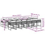 vidaXL Ensemble à manger de jardin coussins 13 Pièces gris résine tressée