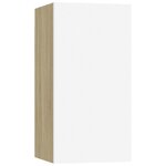 vidaXL Meuble TV Blanc et chêne sonoma 30 5x30x60 cm Bois d’ingénierie
