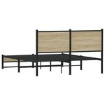vidaXL Cadre de lit en métal sans matelas chêne sonoma 150x200 cm