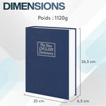 ACROPAQ Coffre Fort Discret Livre- Coffre-fort Livre avec serrure à combinaison- Sécurisez vos objets- Bleu