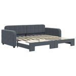 vidaXL Lit de jour avec gigogne sans matelas gris foncé 90x190 cm