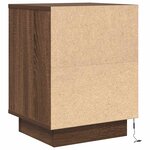 VidaXL Table de chevet avec lumières LED chêne marron 38x34x50 cm