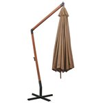 vidaXL Parasol suspendu avec mât Taupe 3 5x2 9 m Bois de sapin massif