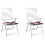vidaXL Coussins de chaise de jardin lot de 2 carreaux rouges 50x50x4cm