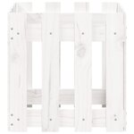 vidaXL Jardinière avec design de clôture blanc 40x40x40 cm pin massif