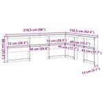 vidaXL Tête de lit de bibliothèque en forme de L bois massif de pin