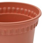 vidaXL Pot à fleurs rond 24 Pièces Rouge brique Ø 17 x 14 cm Plastique