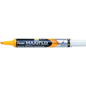 Marqueur tableaux blancs maxiflo  pointe biseautée moyenne  jaune x 12 pentel