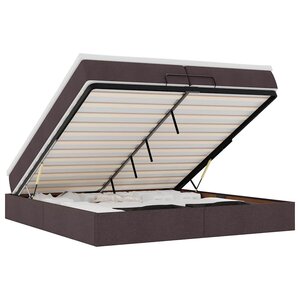 VidaXL Cadre de lit ottoman avec matelas marron foncé 200x200 cm tissu