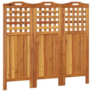 vidaXL Cloison de séparation 3 panneaux 121 5x2x115 cm Bois d'acacia