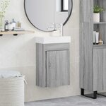 vidaXL Meuble de salle de bain avec robinet Sonoma gris