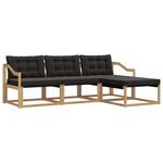 vidaXL Ensemble de canapés d'extérieur 4 pc Blanc et noir