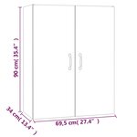 vidaXL Armoire suspendue Sonoma gris 69 5x34x90 cm Bois d'ingénierie
