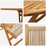 vidaXL Table de jardin pliante 5 Pièces Beige 160x85x75 cm