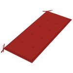 vidaXL Banc Batavia avec coussin rouge 120 cm Bois de teck massif