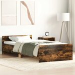 vidaXL Cadre de lit sans matelas chêne fumé 90x200cm bois d'ingénierie