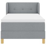 vidaXL Lit à Ressorts avec Matelas Crème 90x200 cm Tissu Gris clair