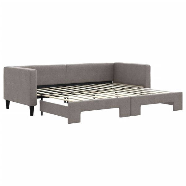 vidaXL Lit de jour avec gigogne sans matelas taupe 80x200 cm