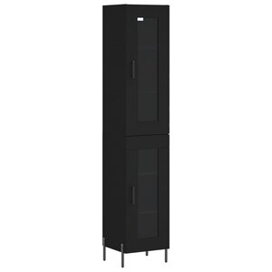 vidaXL Buffet haut Noir 34 5x34x180 cm Bois d'ingénierie