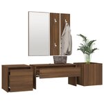 vidaXL Ensemble de meubles de couloir Chêne marron Bois d'ingénierie