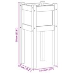 vidaXL Cache-pot de jardin Nature 31 x 31 x 70 cm Bois de pin massif