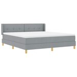 vidaXL Lit à Ressorts avec matelas Gris clair 180 x 200 cm tissu