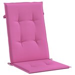 vidaXL Coussins de chaise à dossier haut 4 Pièces rose tissu