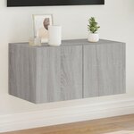 vidaXL Meuble TV mural avec lumières LED sonoma gris 60x35x31 cm