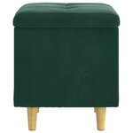 vidaXL Pouf de rangement Vert foncé 40 x 40 x 45 cm Velours