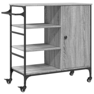 vidaXL Chariot de cuisine sonoma gris 87 5x38 5x84 5cm bois ingénierie