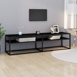 vidaXL Meuble TV noir 160x40x40 5 cm verre trempé
