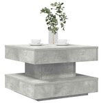 vidaXL Table basse rotative à 360 degrés gris béton 50x50x34 5 cm
