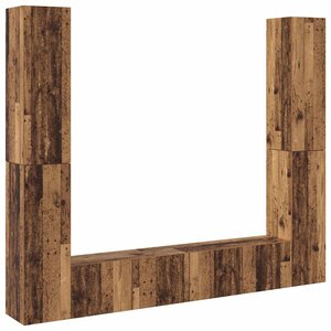 vidaXL Meubles TV muraux 6 Pièces vieux bois bois d'ingénierie