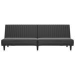 vidaXL Canapé-lit 2 places noir similicuir