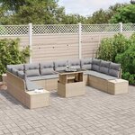 vidaXL Ensemble de canapé de jardin 11 Pièces beige et gris clair