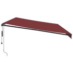 vidaXL Auvent rétractable automatique bordeaux 600x350 cm