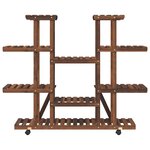 vidaXL Support à fleurs avec roues 110x25x115 cm bois massif de sapin