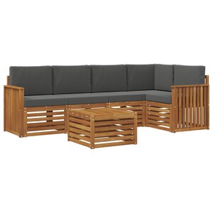 vidaXL Ensemble de canapé d'angle 6 Pièces Naturel et Anthracite