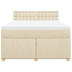 vidaXL Sommier à lattes de lit avec matelas Crème 140x200 cm Tissu