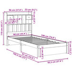 vidaXL Lit bibliothèque sans matelas 90x190 cm bois de pin massif