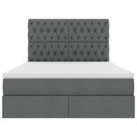 vidaXL Lit avec rangement et LED Gris foncé 140 x 190 cm Polyester