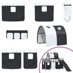 vidaXL Lit mezzanine pour enfants Noir 99 5 x 190 cm Métал