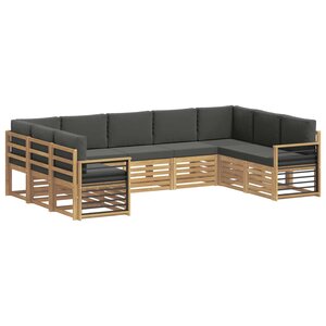 vidaXL Ensemble de canapé d'angle 9 Pièces Blanc et anthracite