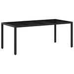 vidaXL Ensemble de repas extérieur 7 pc Noir et blanc crème polyrotin