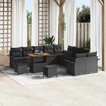 vidaXL Ensemble de canapé de jardin 13 Pièces Noir polyrotin