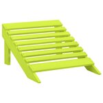 vidaXL Chaise de jardin Adirondack avec pouf bois de sapin solide vert