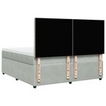 vidaXL Sommier à lattes de lit et matelas Gris clair 200x200cm Velours
